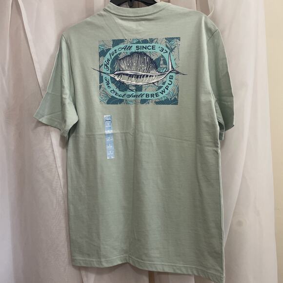 Izod Small Tee Shirt Saltwater‎ Harbor Gray Brewpub NWT - Picture 4 of 4